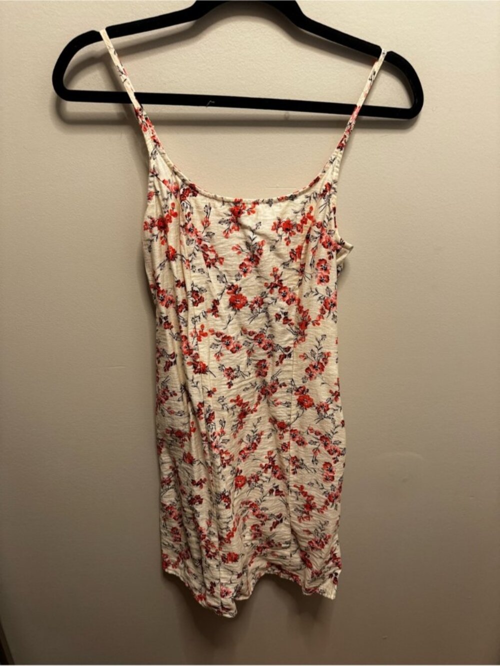 a new day Cream Slip Dress with Red Floral Print